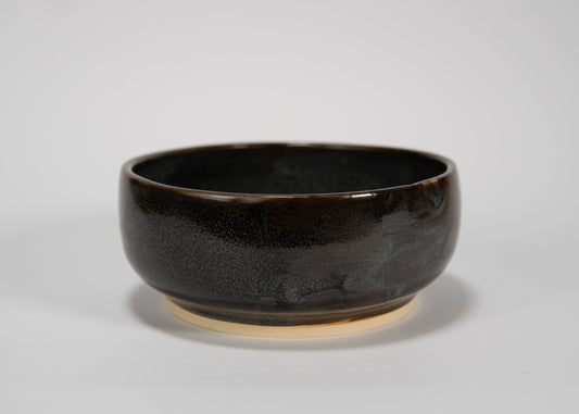 Handmade Dark Ceramic Succulent Planter Bowl – Black Glaze Plant Bowl