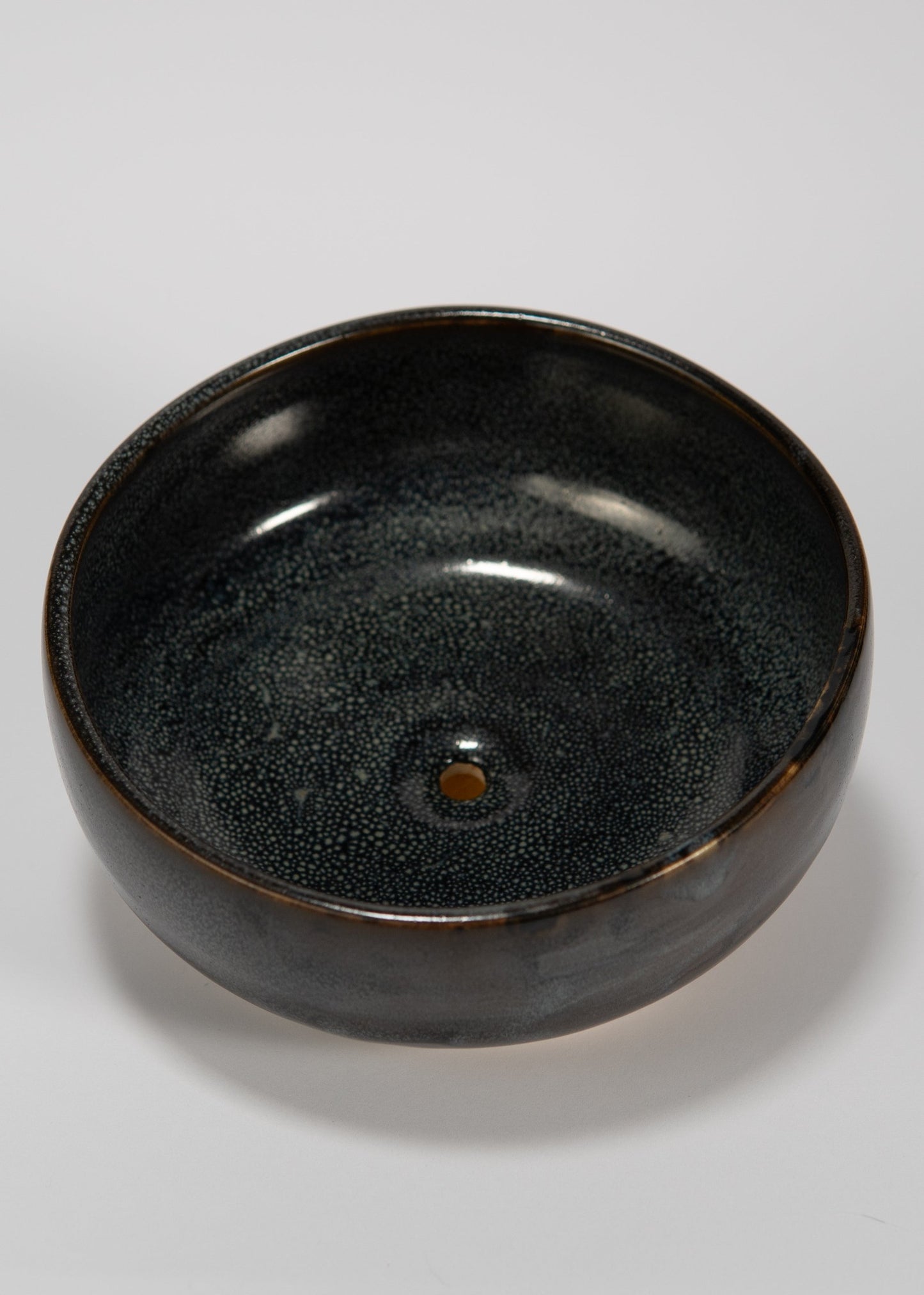 Handmade Dark Ceramic Succulent Planter Bowl – Black Glaze Plant Bowl