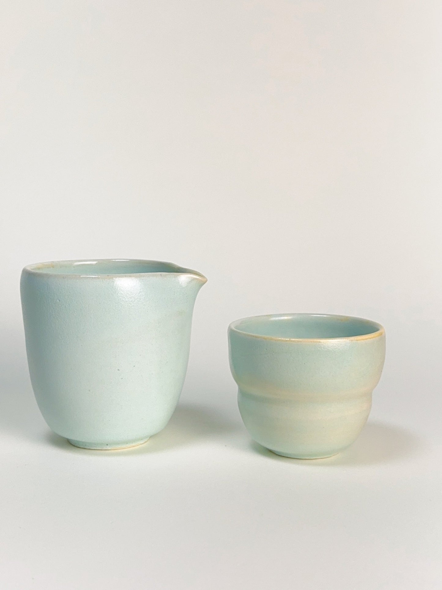 Handmade Soft Celadon Gong Dao Bei Set – Ceramic Fairness Pitcher & Tea Cup