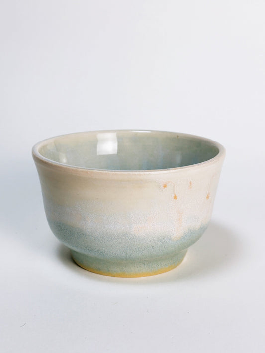 Handmade Matcha Bowl – Soft Blue & Sand Glaze | Ceramic Tea Ritual Bowl