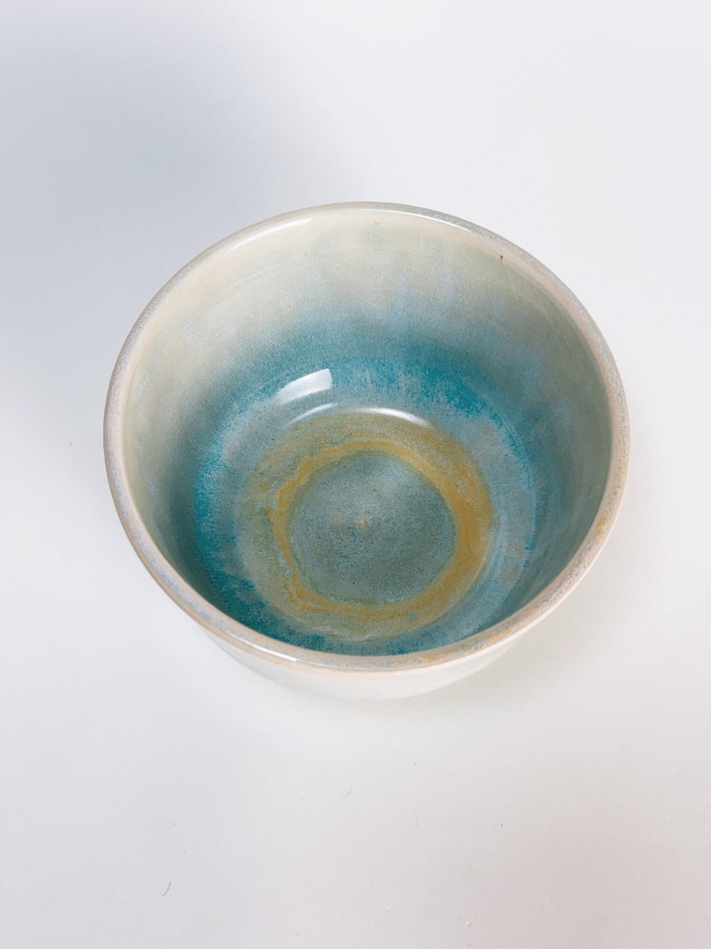 Handmade Matcha Bowl – Soft Blue & Sand Glaze | Ceramic Tea Ritual Bowl