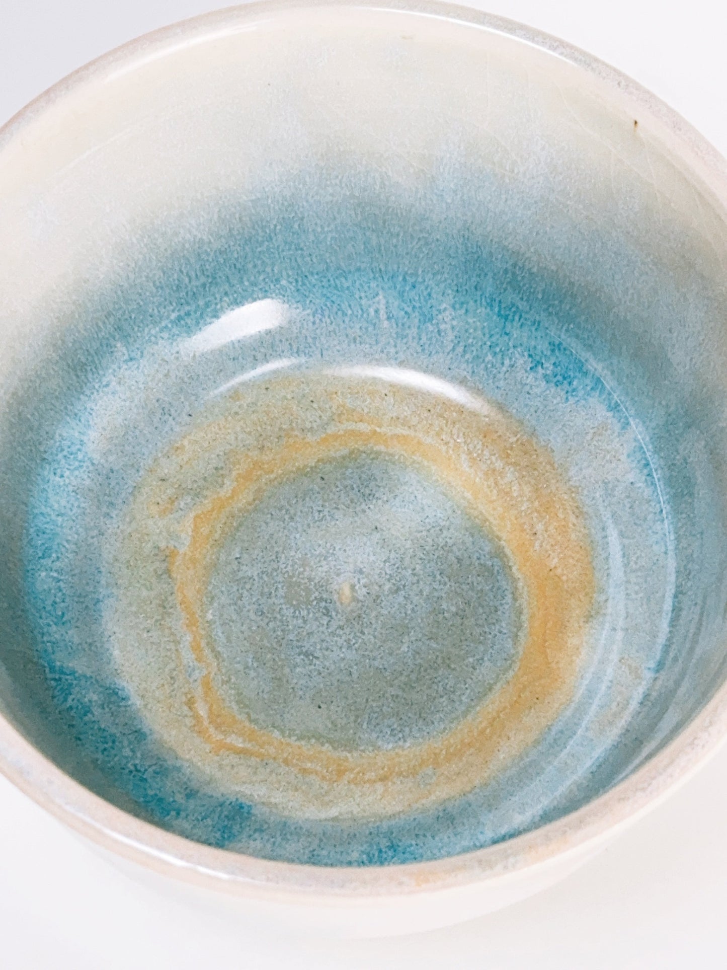 Handmade Matcha Bowl – Soft Blue & Sand Glaze | Ceramic Tea Ritual Bowl